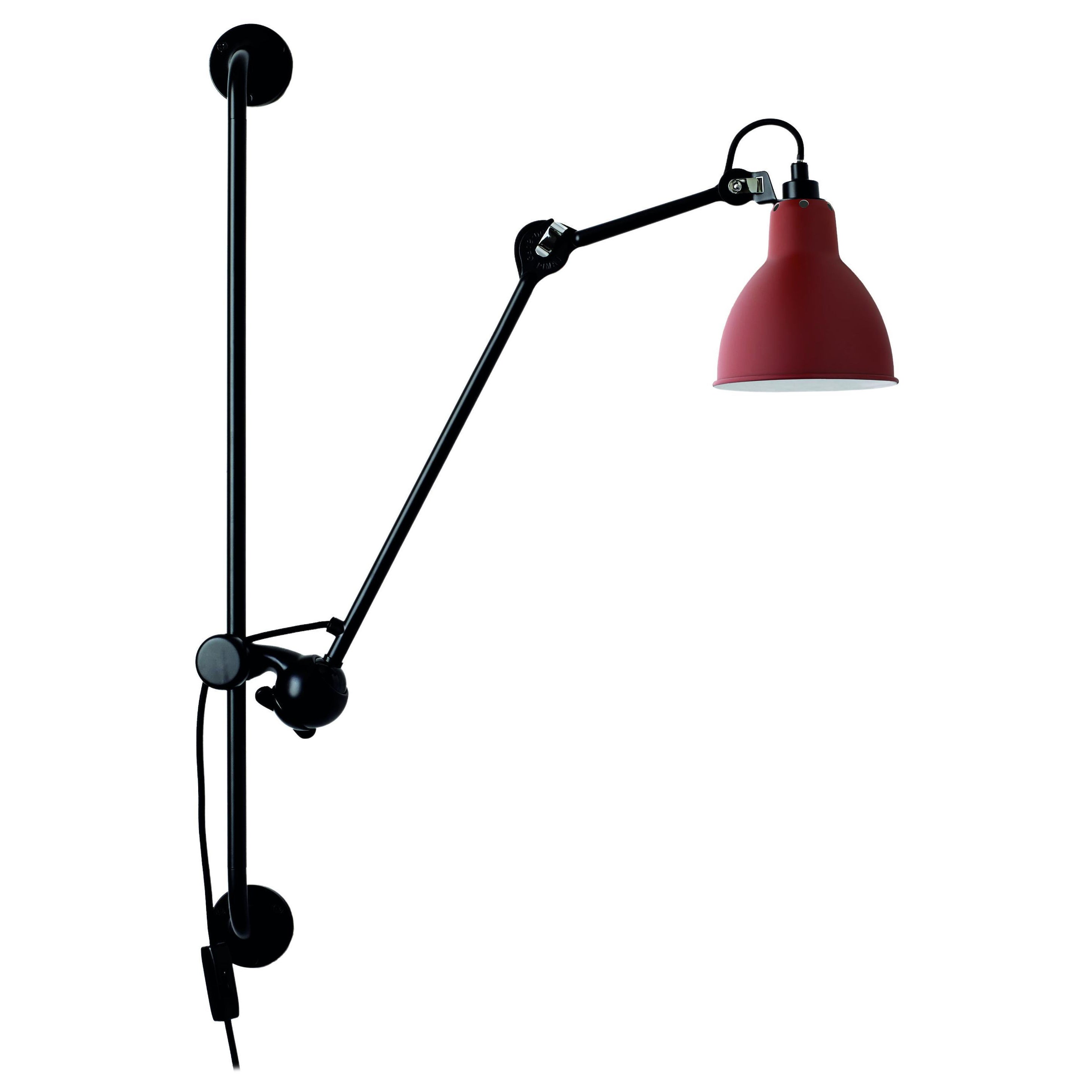 Lámpara de pared Lampe Gras N° 210 roja de Bernard-Albin Gras