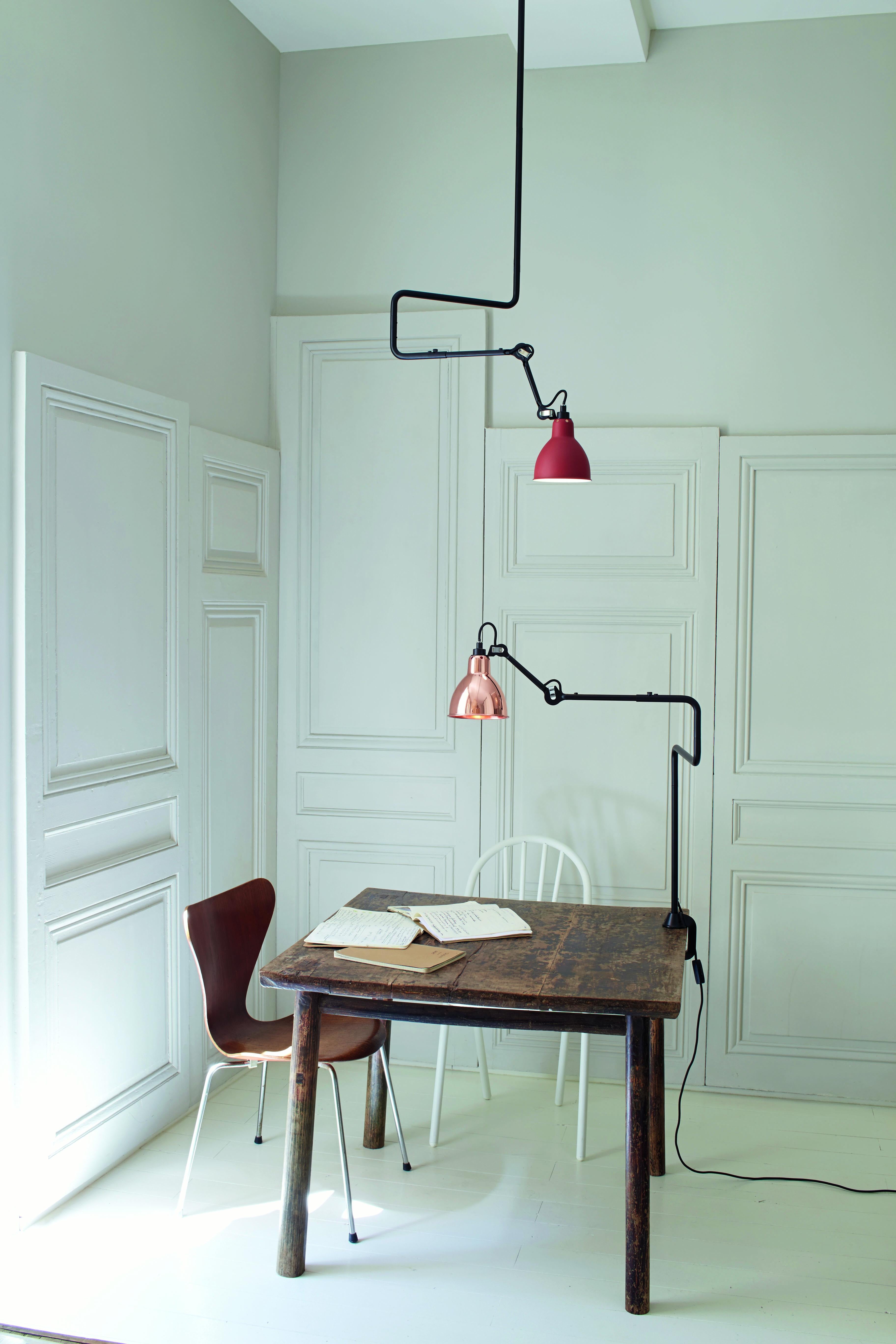 Post-Modern Red Lampe Gras N° 312 Ceiling Lamp by Bernard-Albin Gras