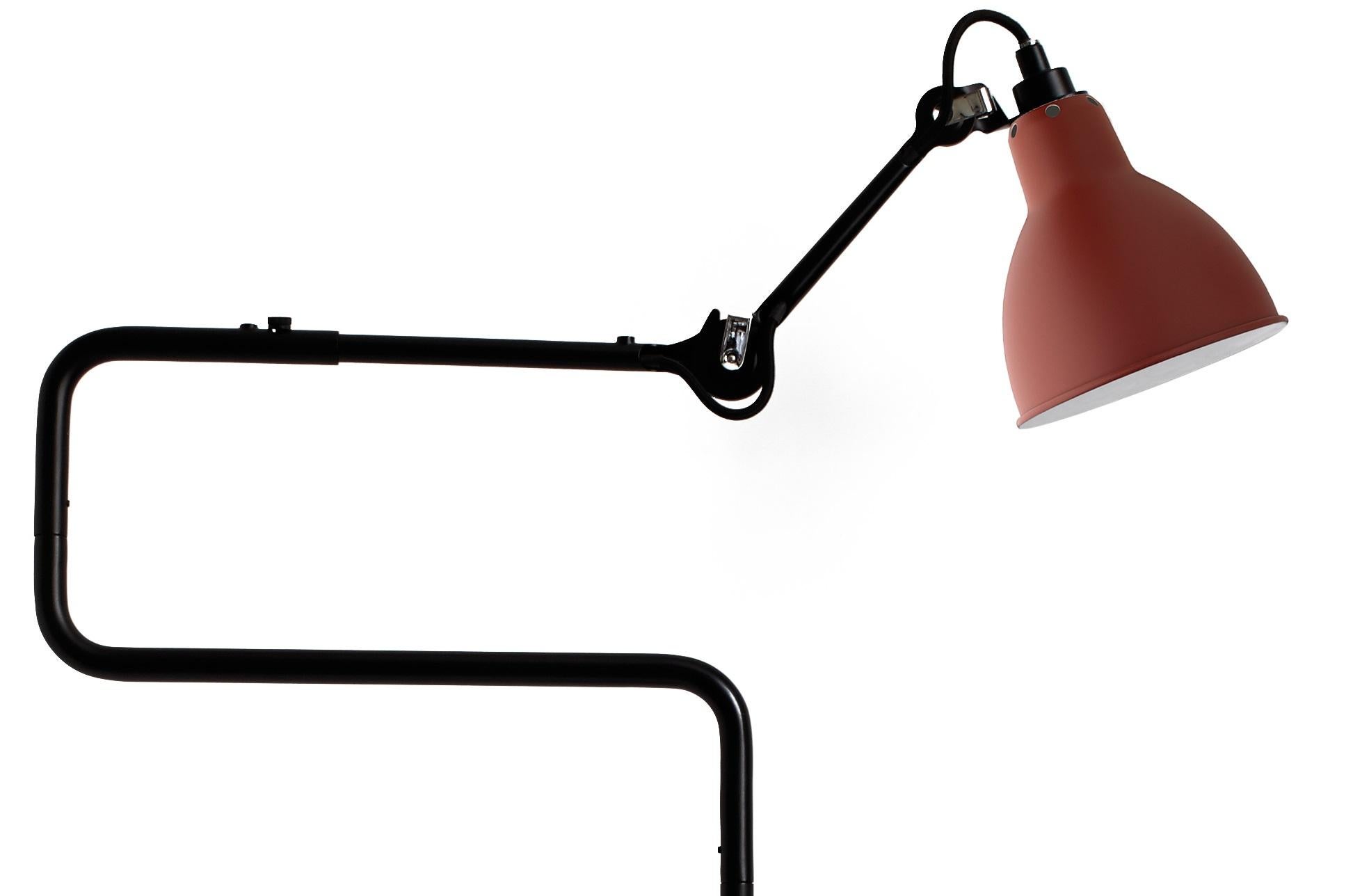 Post-Modern Red Lampe Gras N° 411 Floor Lamp by Bernard-Albin Gras For Sale
