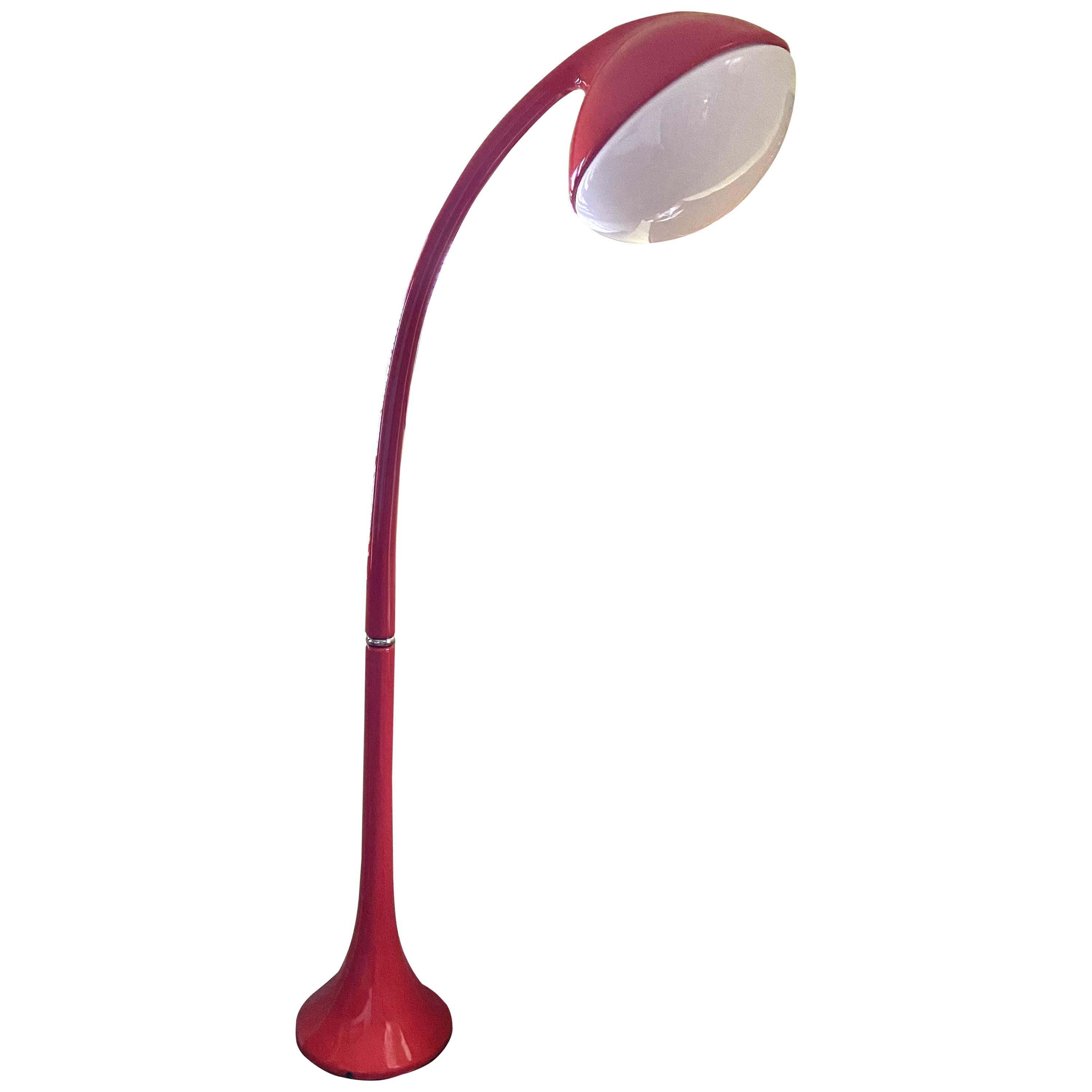 Red 'Lampione' Standard Lamp by Fabio Lenci for Guzzini For Sale