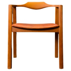 Red Leather and Teak Chair Red Leather and Teak Chair