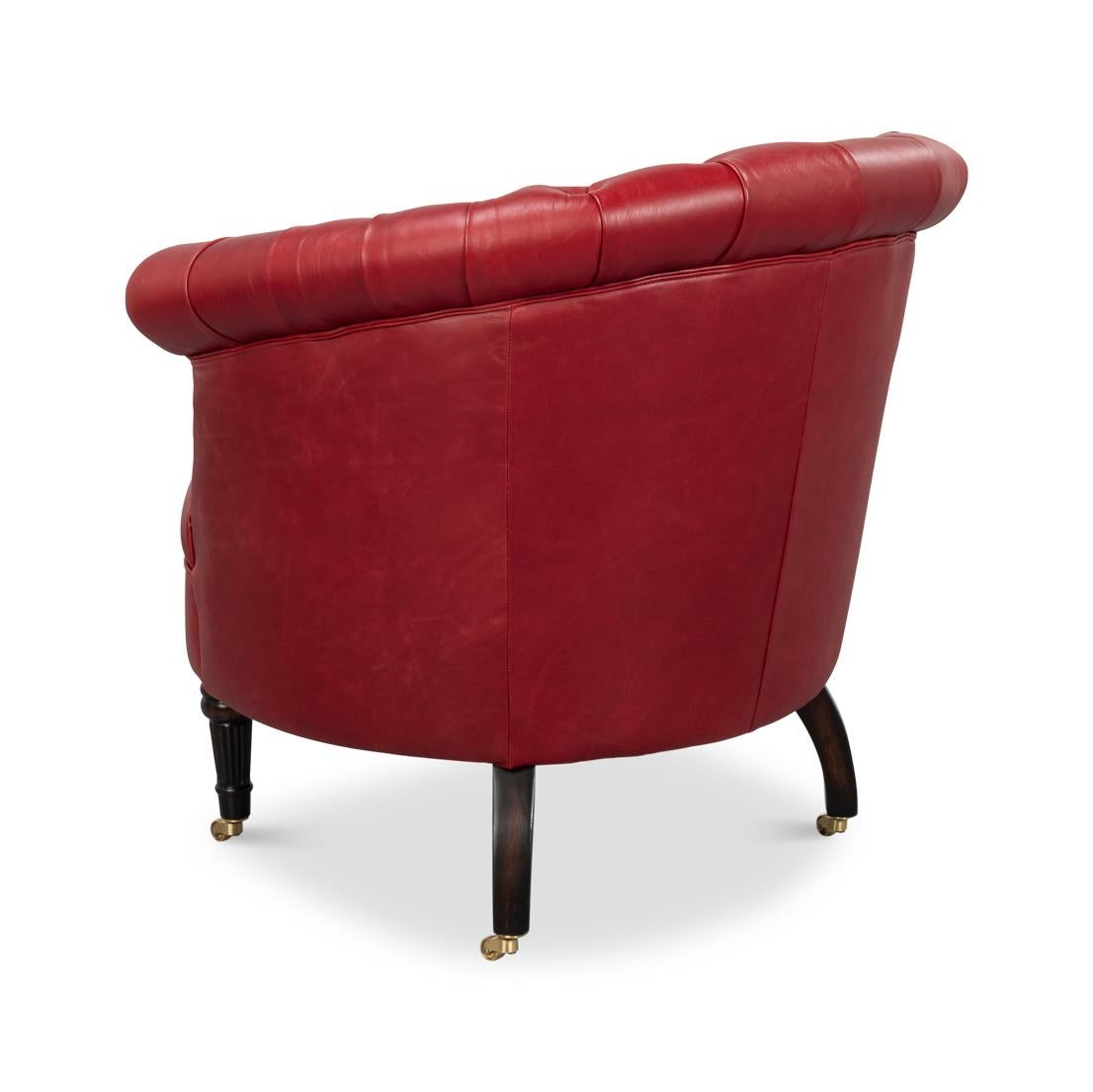 Chaise à dossier en cuir rouge Neuf - En vente à Westwood, NJ