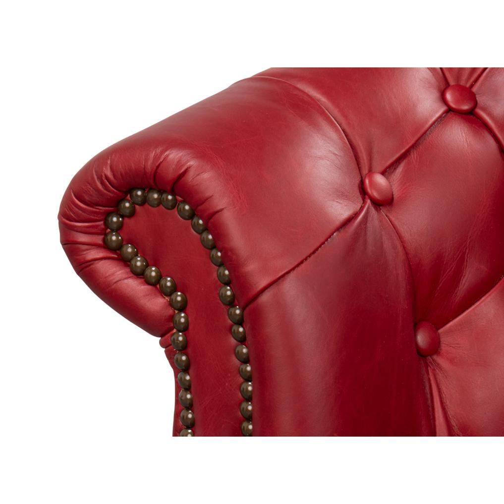 XXIe siècle et contemporain Chaise à dossier en cuir rouge en vente