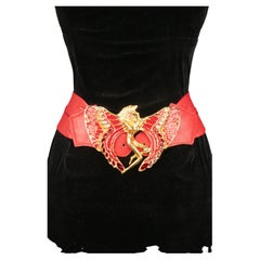 Red leather belt 1980s