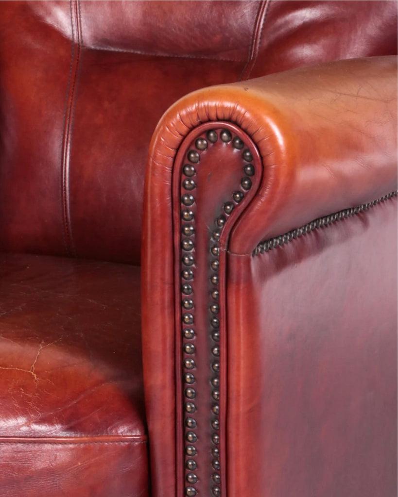 Red Leather Club Chair 2