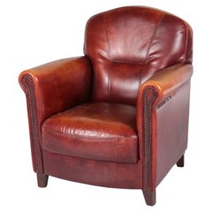 Vintage Red Leather Club Chair
