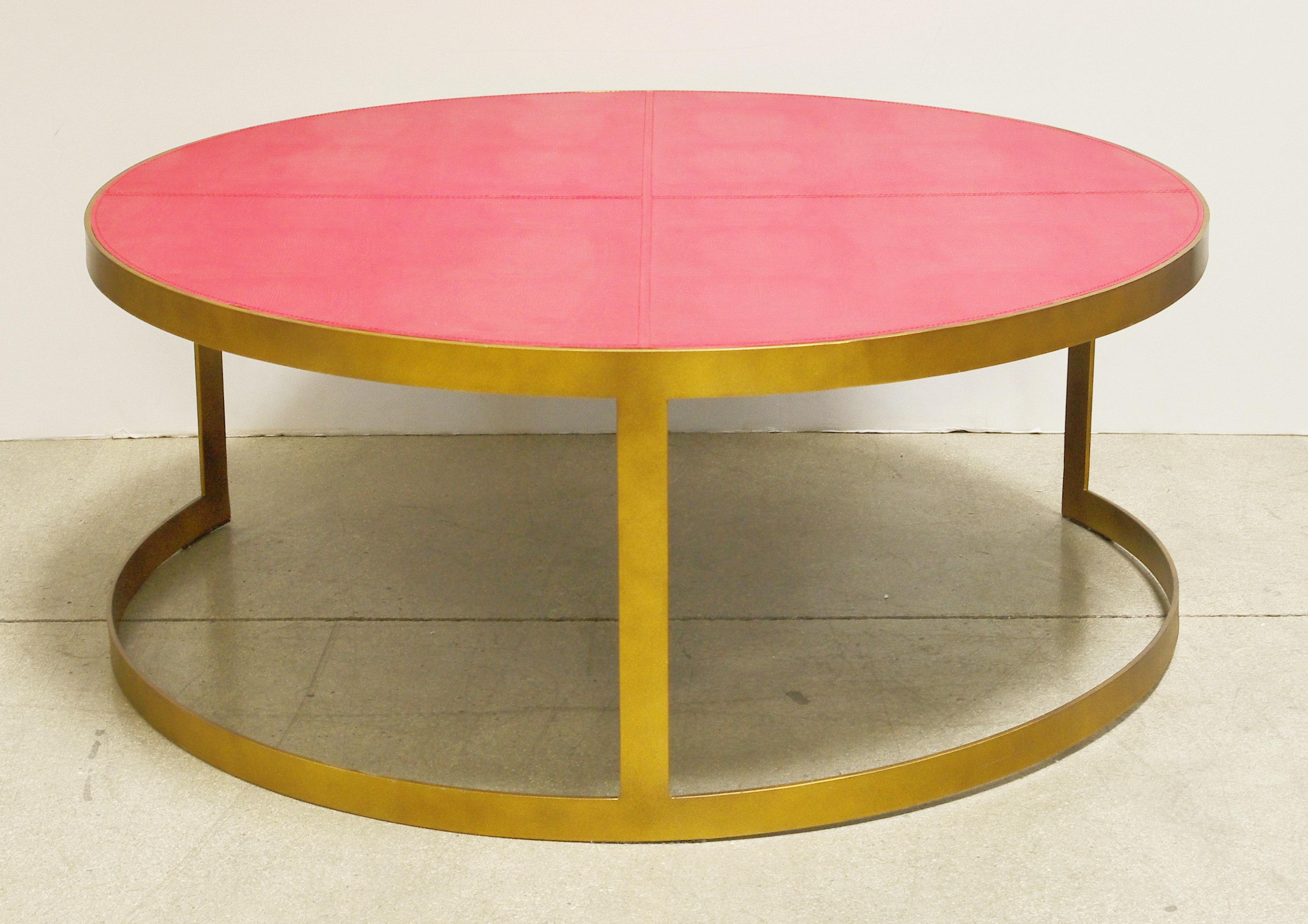 Pressed Red Leather Coffee Table by Fabio Ltd FINAL CLEARANCE SALE 