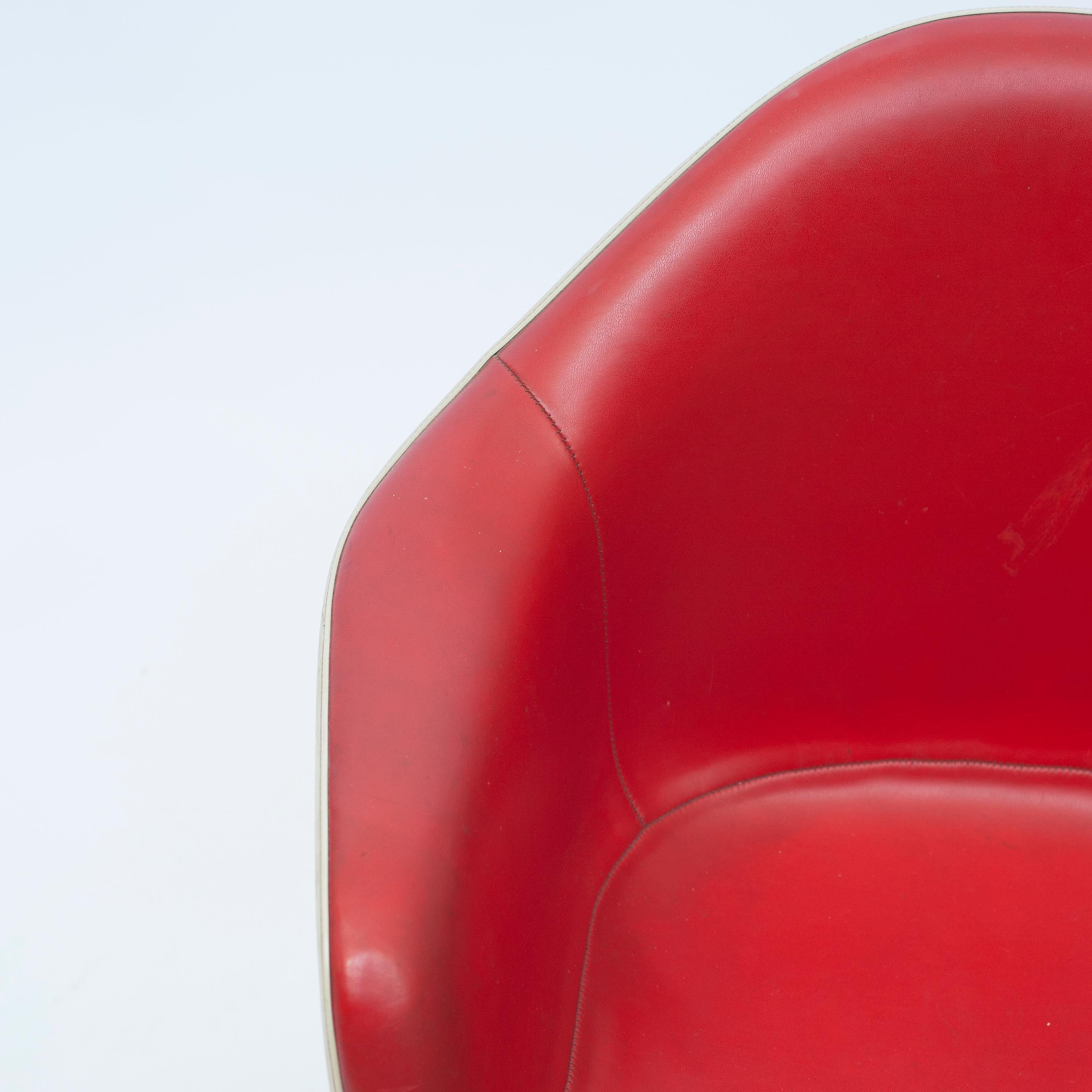 20th Century Red Leather 'Dax' Armchair by Charles & Ray Eames, 1960s