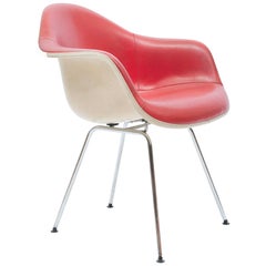 Red Leather 'Dax' Armchair by Charles & Ray Eames, 1960s