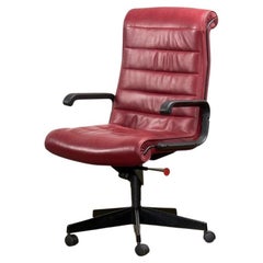 Retro Red Leather Desk Chair by Richard Sapper for Knoll Inc/Knoll Intl, France 1992