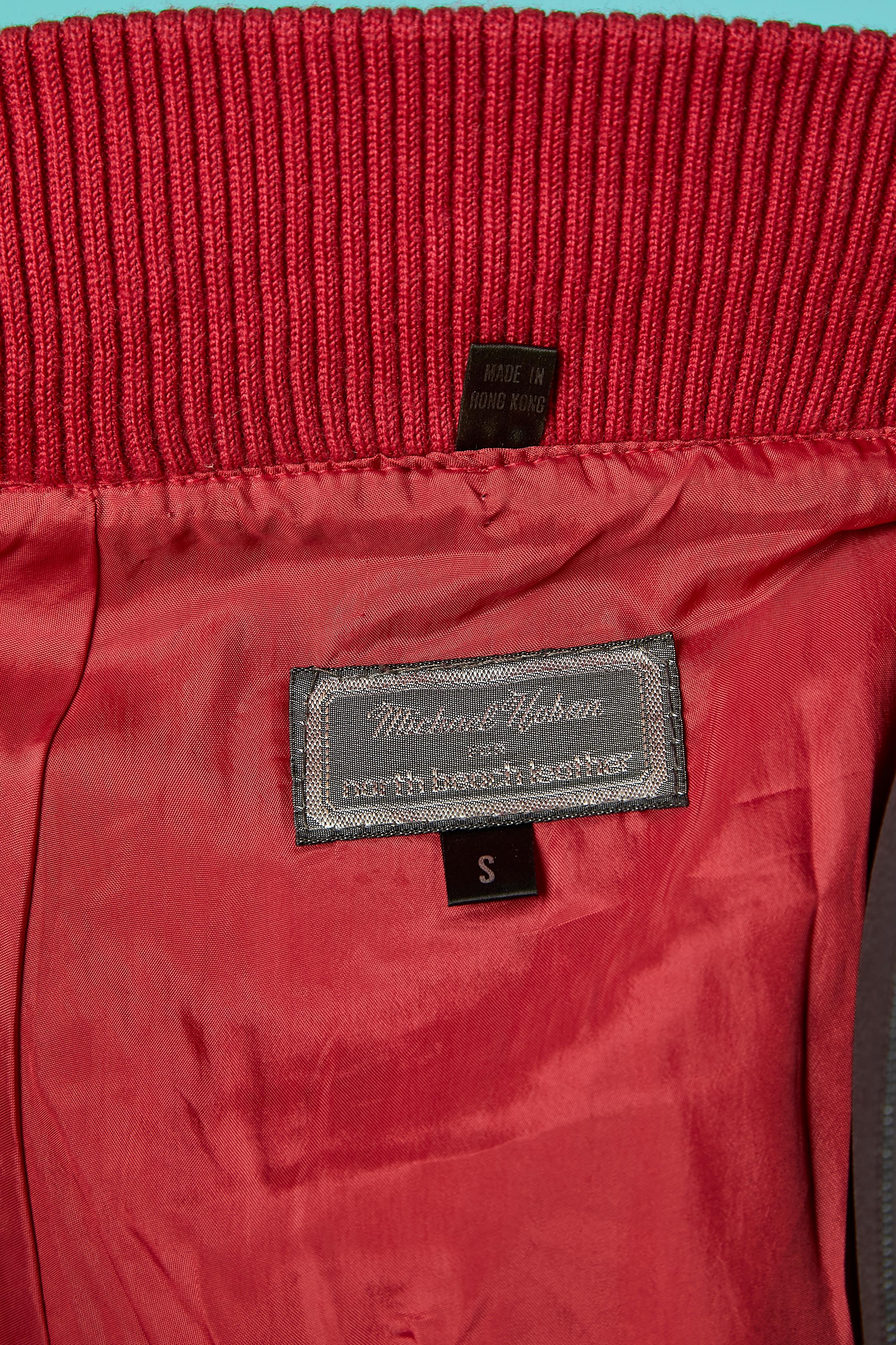 Robe en cuir rouge avec fermeture éclair Michael Hoban pour North Beach Leather  en vente 1