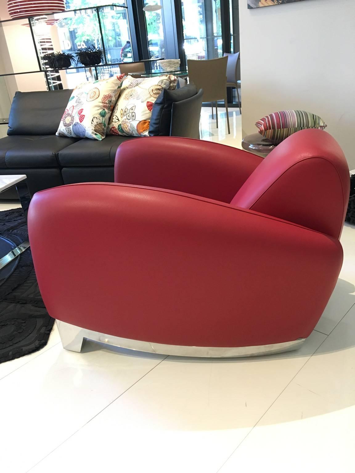 DS-57 Bugatti Sessel aus rotem Leder von De Sede (Moderne)