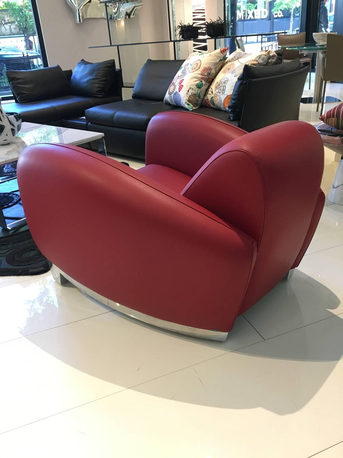 DS-57 Bugatti Sessel aus rotem Leder von De Sede (Schweizerisch)
