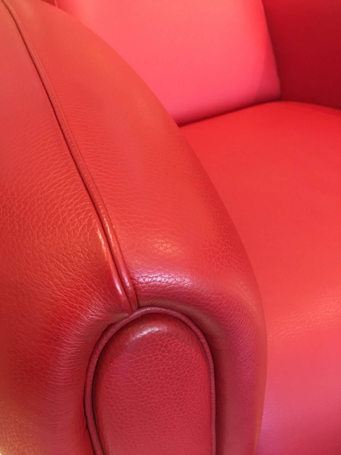 Modern Red Leather DS-57 Bugatti Lounge Chair by De Sede
