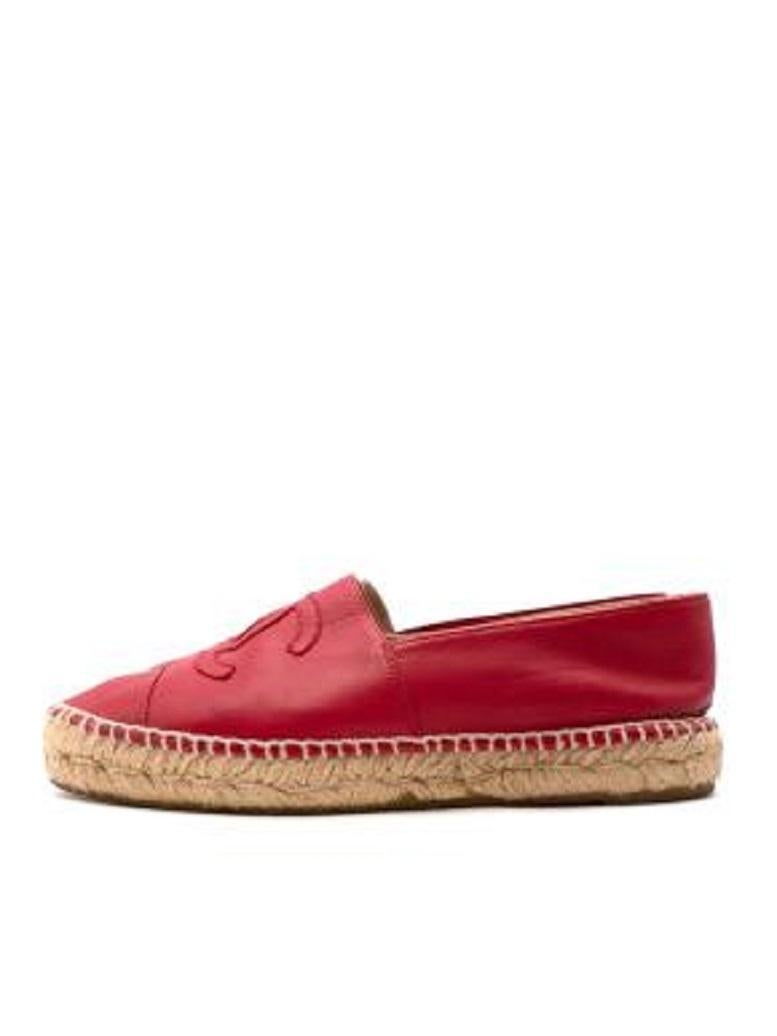 Chanel Alpargatas de piel rojas Rojo en venta