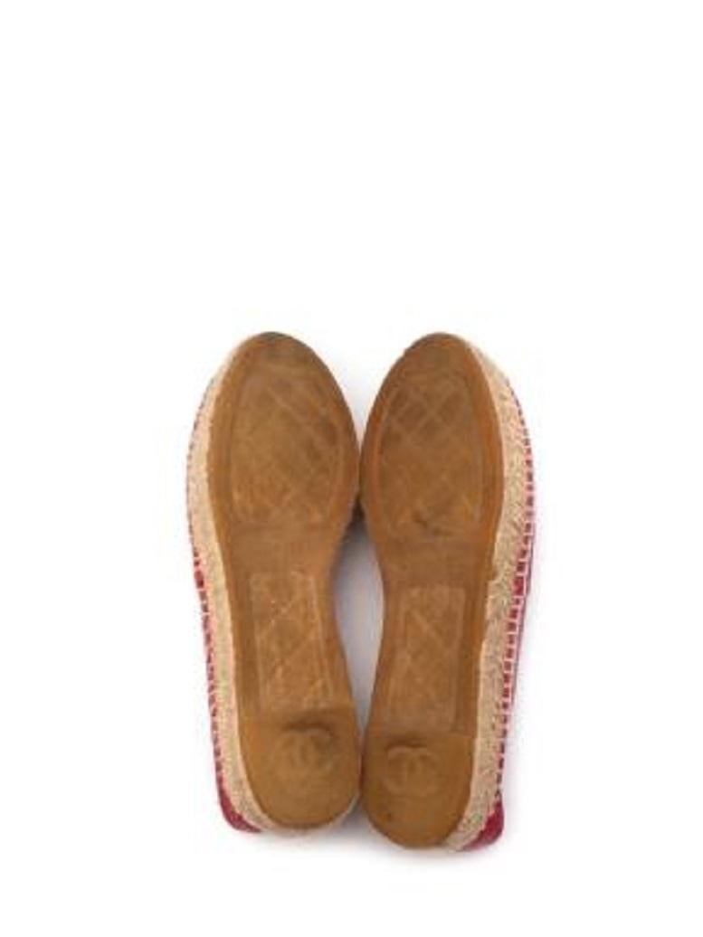 De las mujeres Chanel Alpargatas de piel rojas en venta