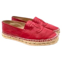 Chanel Rote Leder-Espadrilles