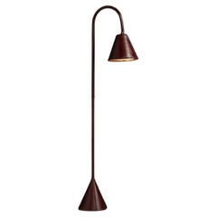 Red Leather Floor Lamp by Valenti, Spain circa 1960