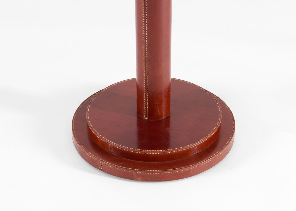 Stehleuchte aus rotem Leder aus der Collection'S von Thierry Despont (amerikanisch) im Angebot