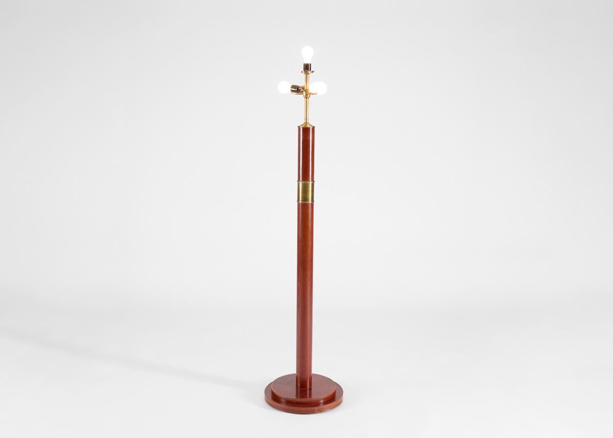 Stehleuchte aus rotem Leder aus der Collection'S von Thierry Despont im Zustand „Gut“ im Angebot in New York, NY