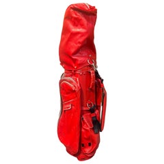 Red Leather Golf Bag model Salsa Stitch Rosso by JOEJO with Set of Ten Clubs