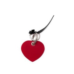Red Leather Heart Keychain