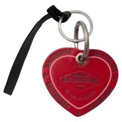 Red Leather Heart Keychain