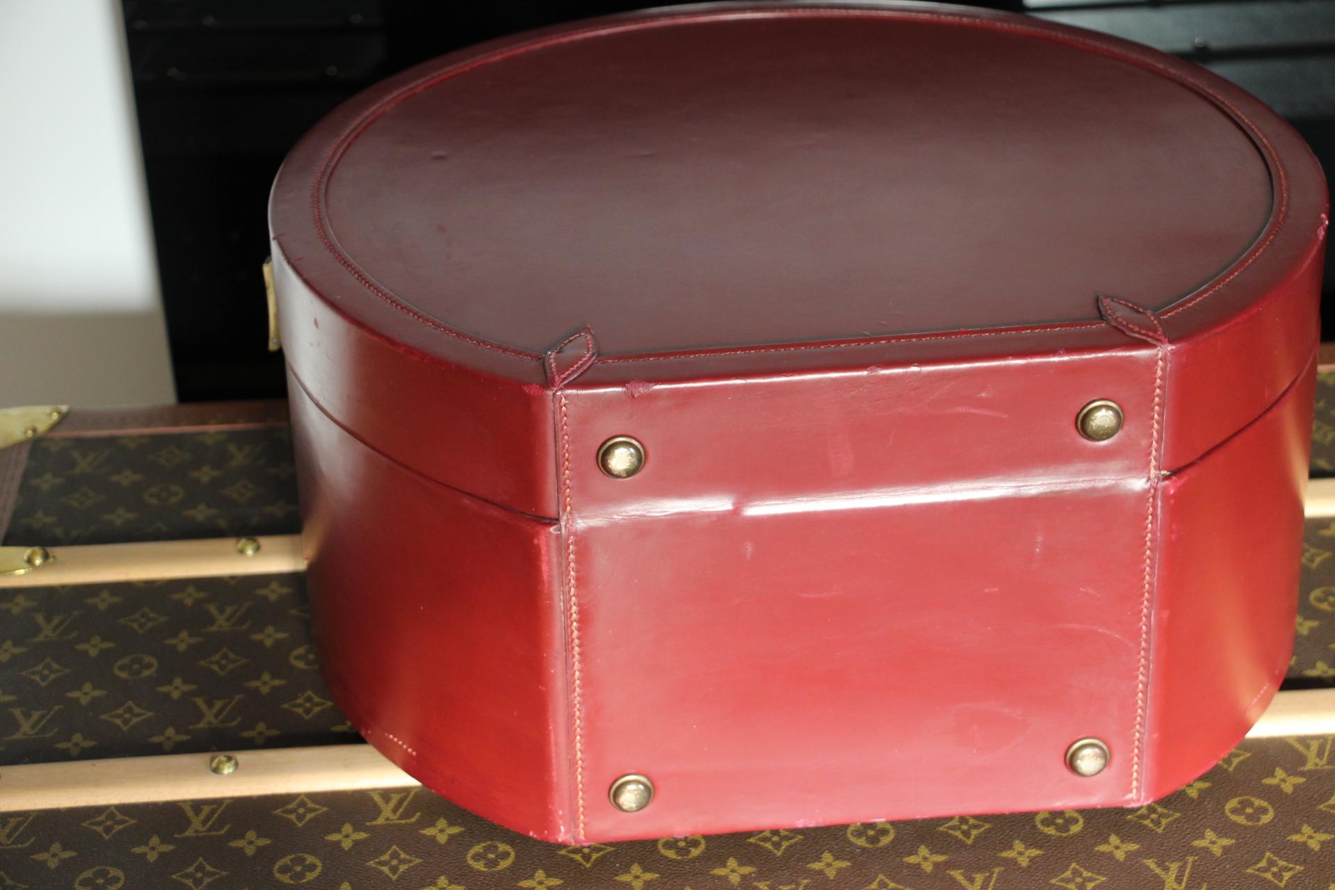 Red Leather Hermes Hat Trunk, Hermes Trunk, Hermes Luggage 5