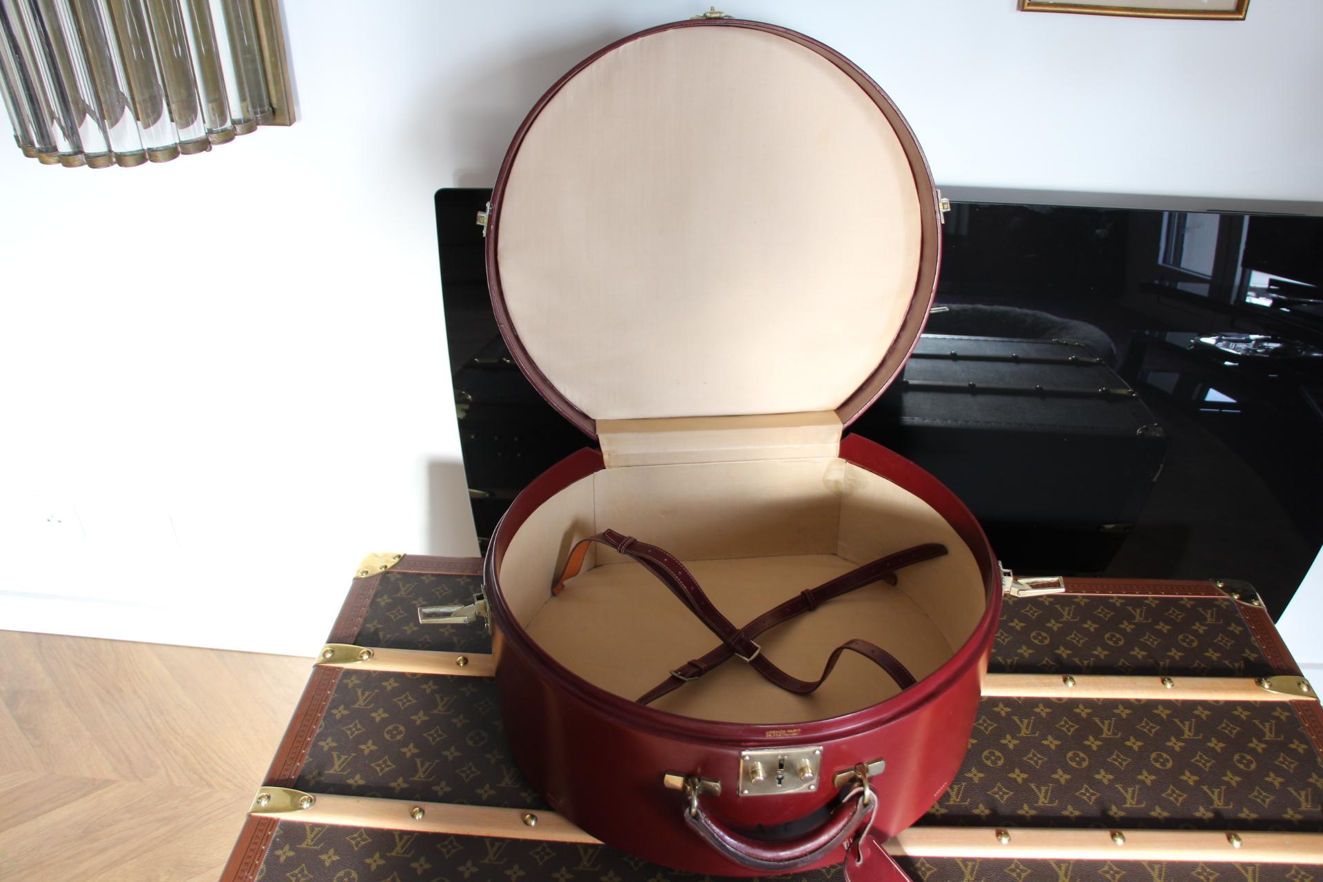 Red Leather Hermes Hat Trunk, Hermes Trunk, Hermes Luggage 6