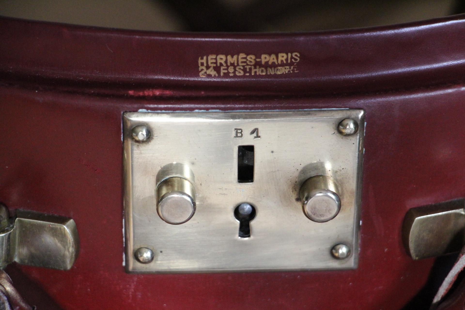 Red Leather Hermes Hat Trunk, Hermes Trunk, Hermes Luggage 9