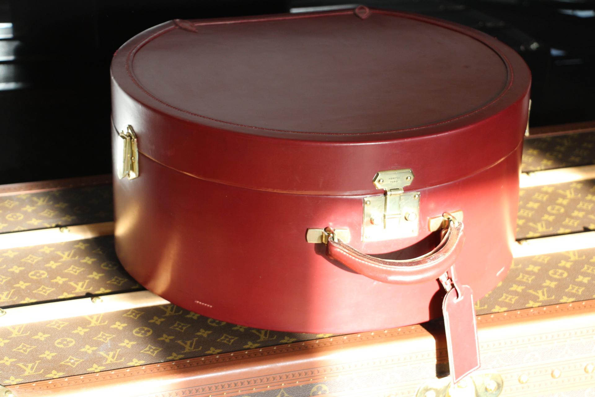 Red Leather Hermes Hat Trunk, Hermes Trunk, Hermes Luggage 12