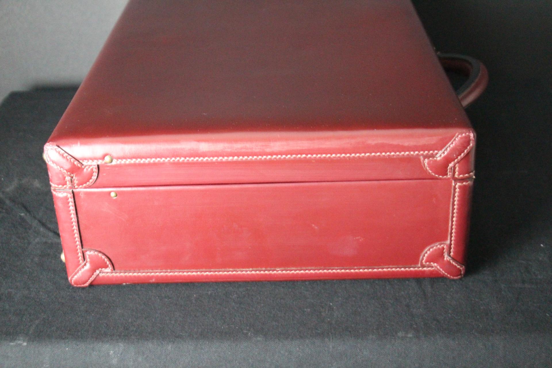Red Leather Hermes Suitcase 53 cm, Hermes Trunk, Hermes Luggage 6