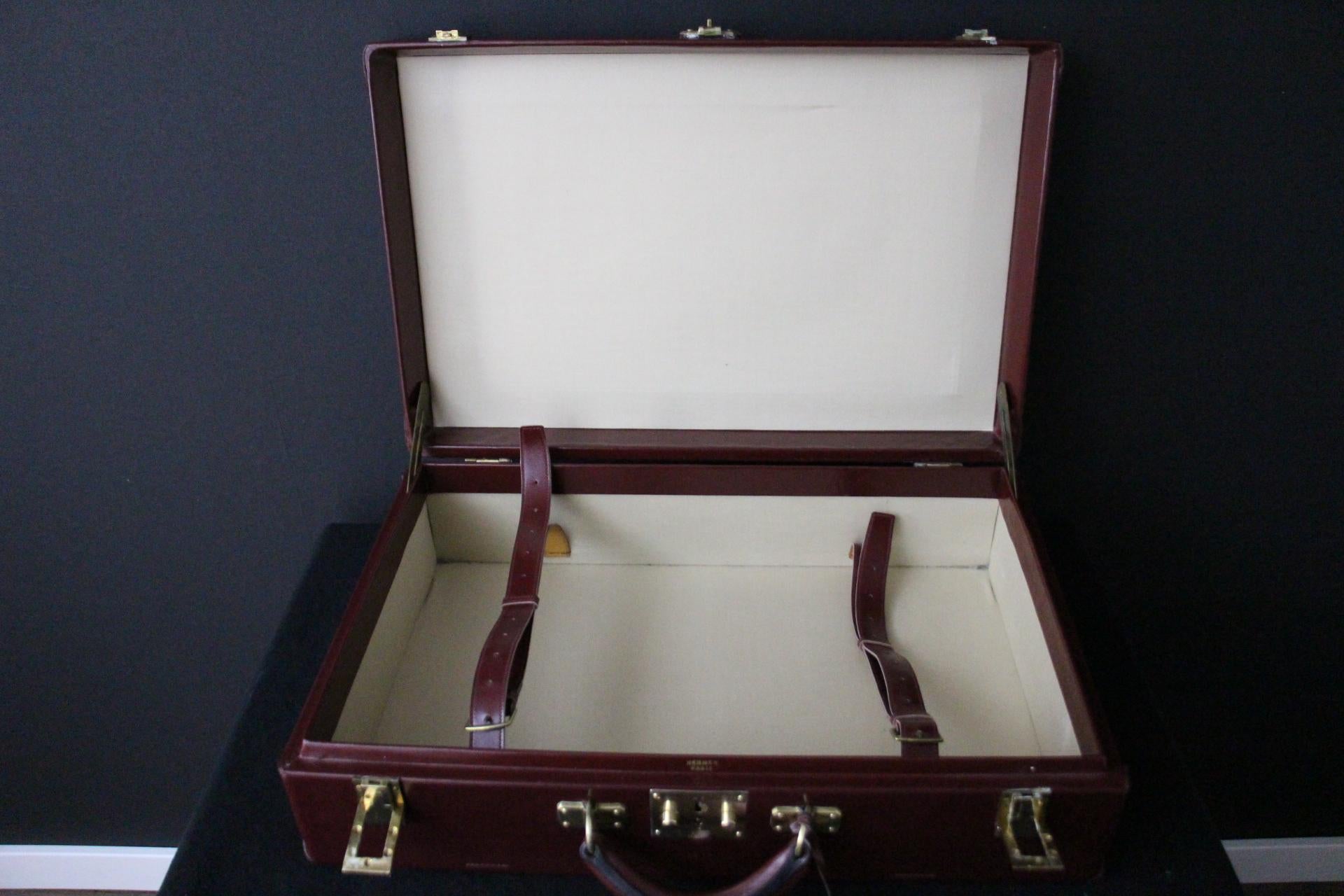 Red Leather Hermes Suitcase 53 cm, Hermes Trunk, Hermes Luggage 9