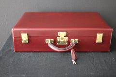 Red Leather Hermes Suitcase 53 cm, Hermes Trunk, Hermes Luggage