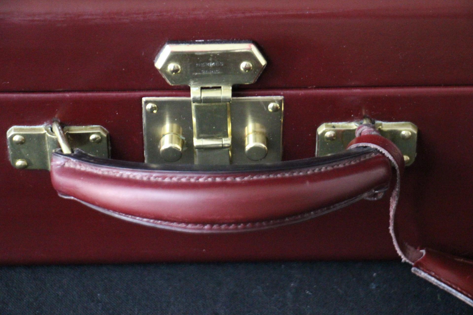 Red Leather Hermes Suitcase 53 cm, Hermes Trunk, Hermes Luggage 1