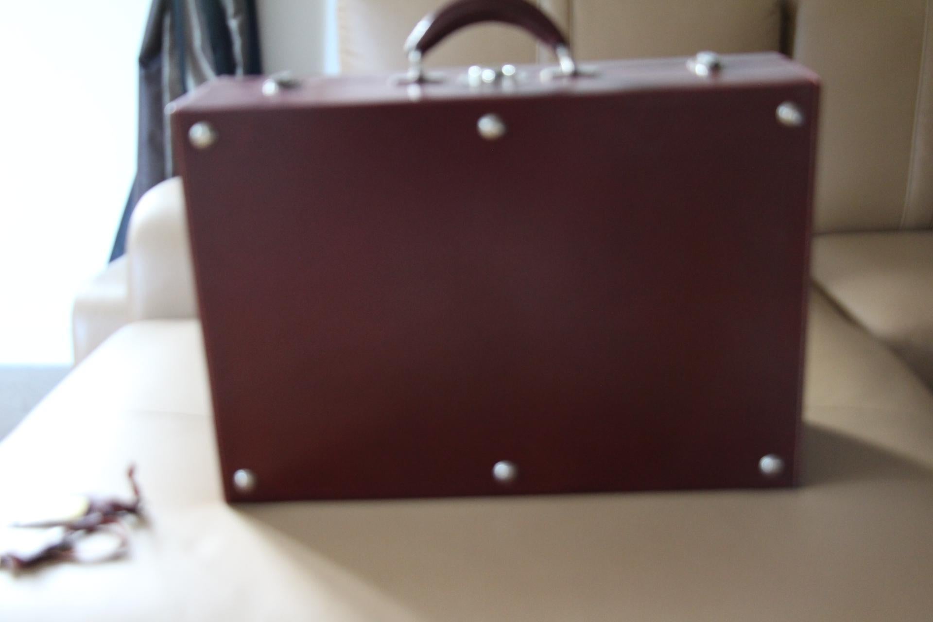 Red Leather Hermes Suitcase 53 cm, Hermes Trunk, Hermes Luggage 3