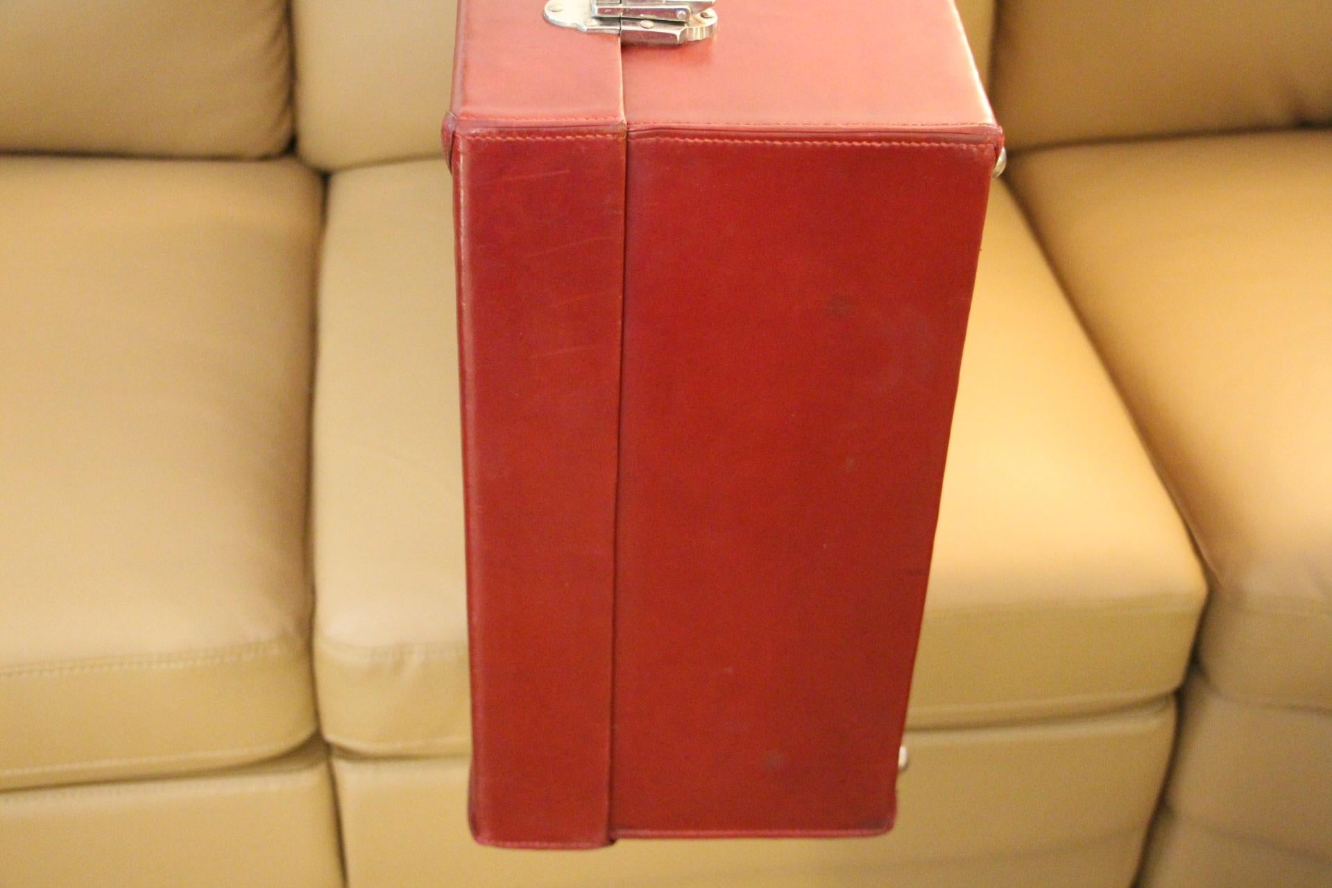 Red Leather Hermes Suitcase 70 cm, Hermes Trunk, Hermes Luggage 3