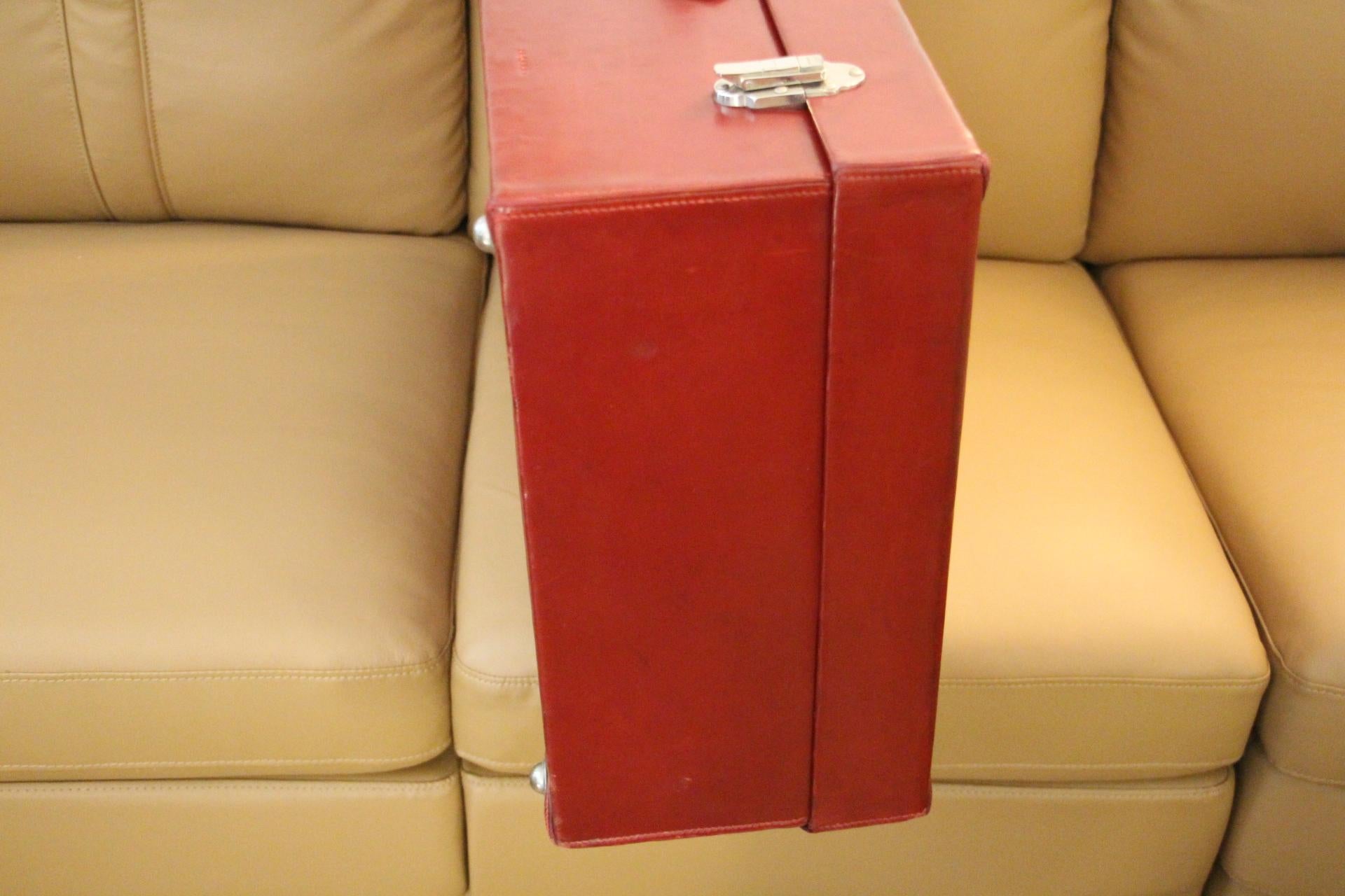 Red Leather Hermes Suitcase 70 cm, Hermes Trunk, Hermes Luggage 1