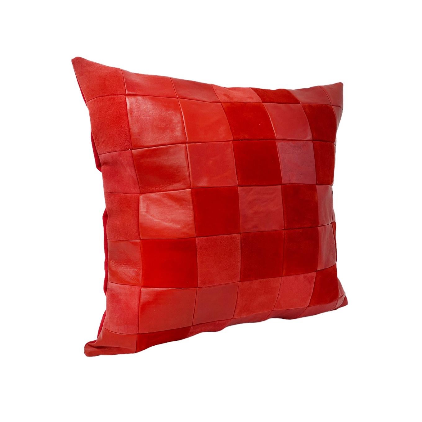 Modern Red Leather Home Decorative  Throw Pillow
