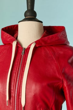 Sudadera con capucha de cuero rojo de RED VALENTINO