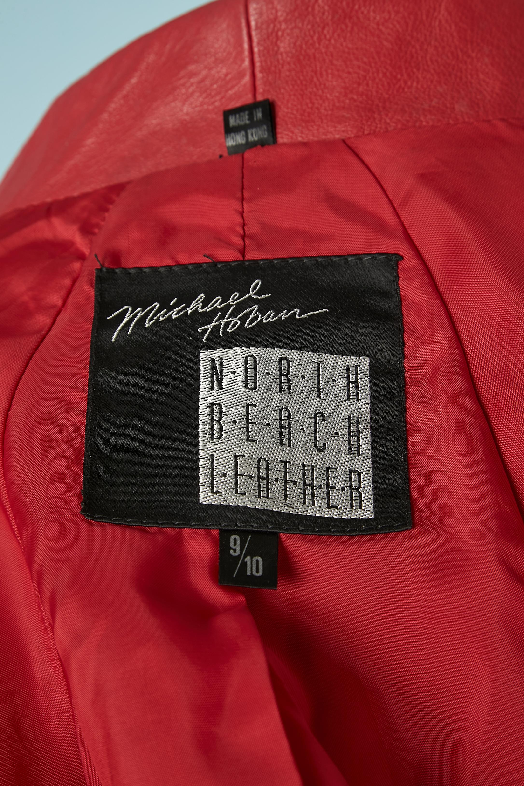 Michael - Veste en cuir rouge et robe bustier  Hoban « North Beach Leather » en cuir  Bon état - En vente à Saint-Ouen-Sur-Seine, FR
