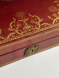 Red leather jewelry box