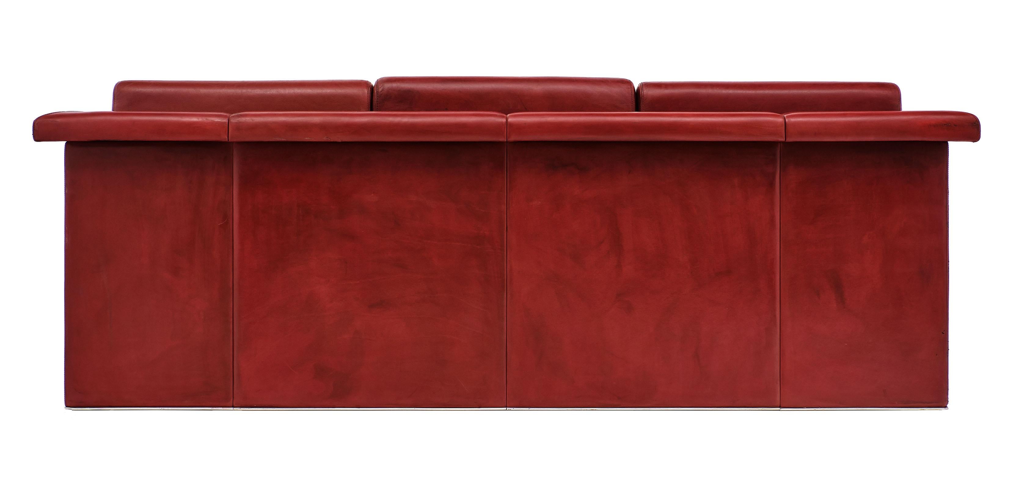 Red Leather Knoll Sofa 2