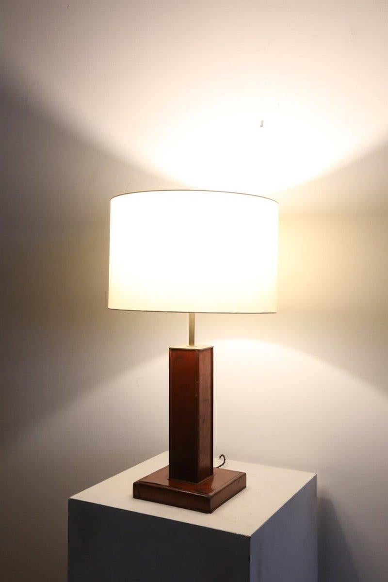 Red Leather Lamp In Good Condition In London, England