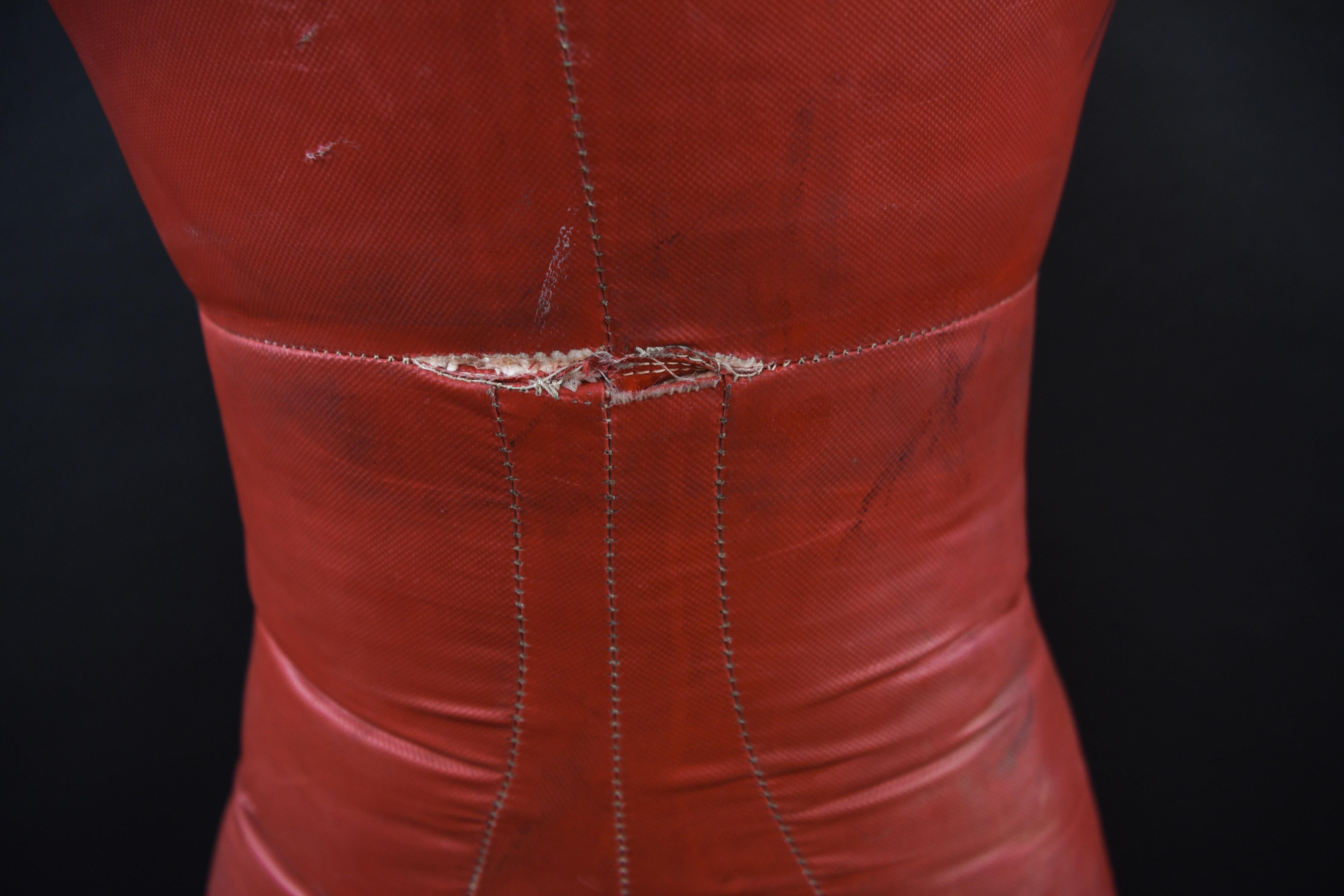 American Red Leather Midcentury Wrestling Dummy