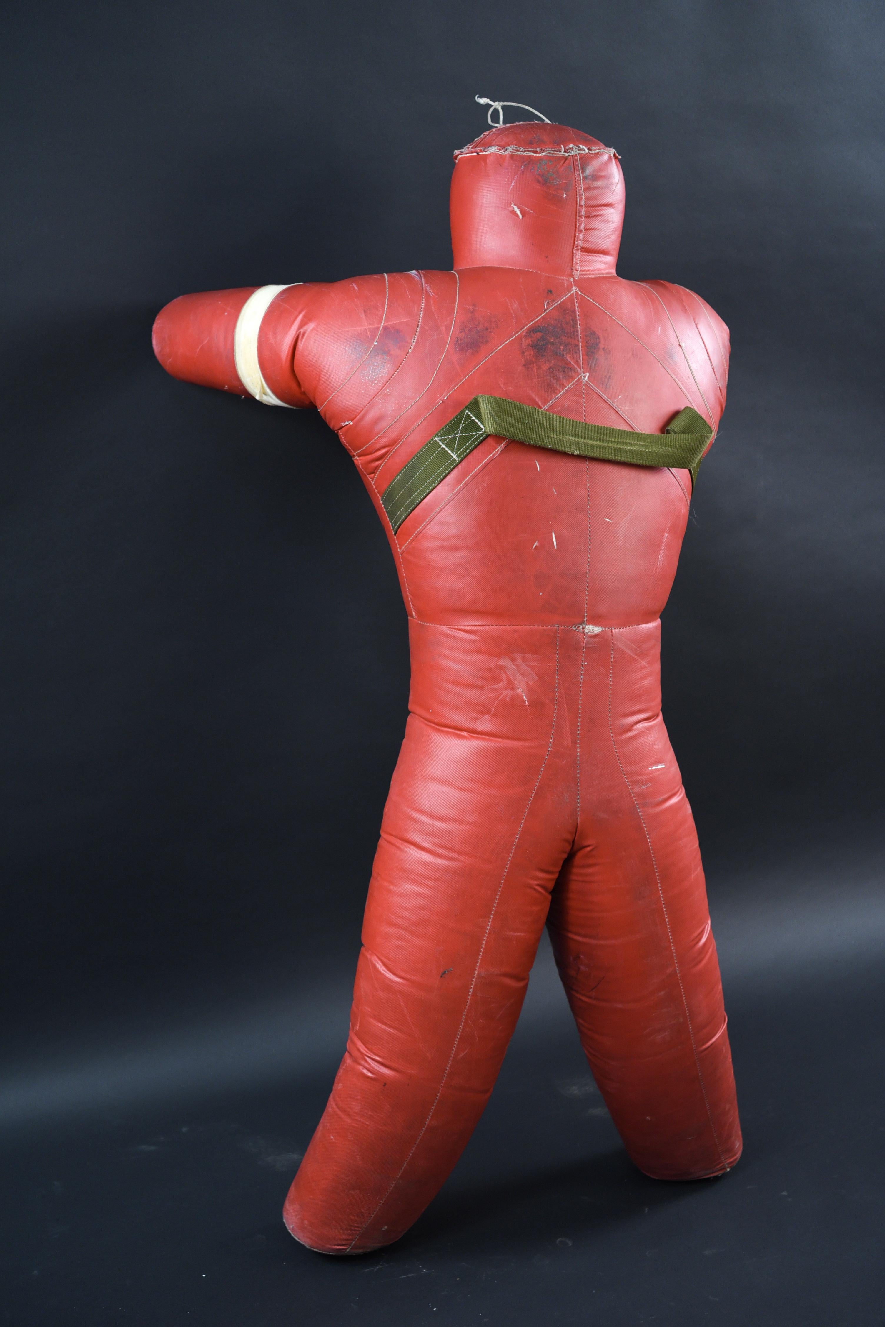 Red Leather Midcentury Wrestling Dummy 1