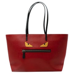 Borsa Tote Monster in pelle rossa