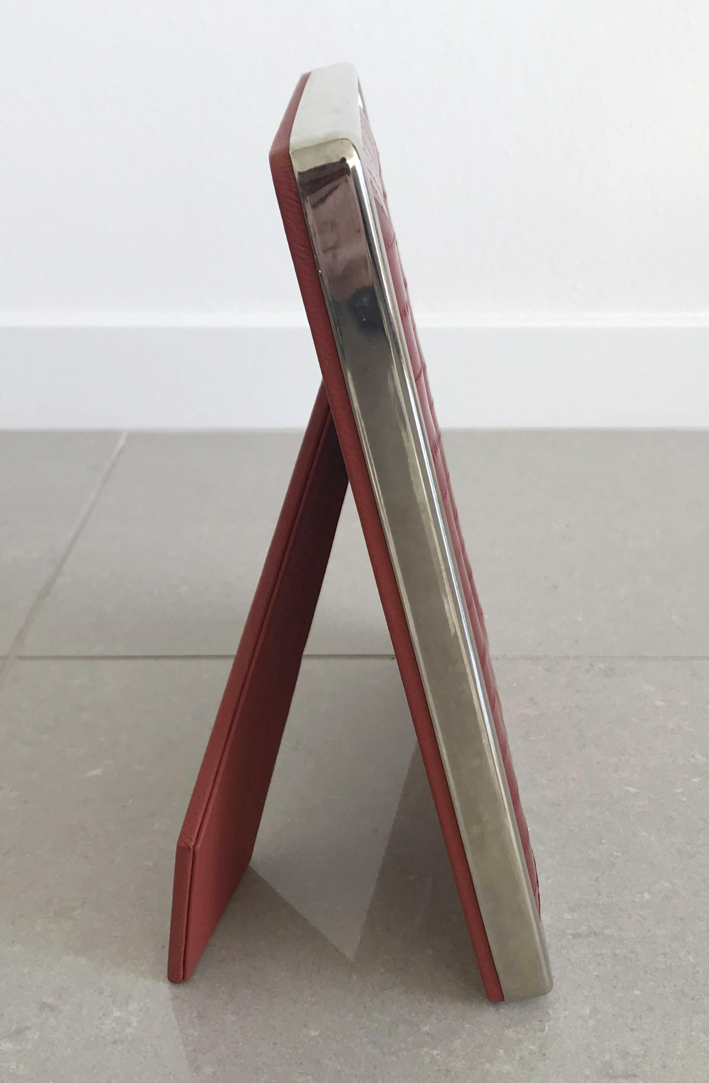 Mid-Century Modern Red Leather Photo Frame by Fabio Ltd - LAST 1 IN STOCK