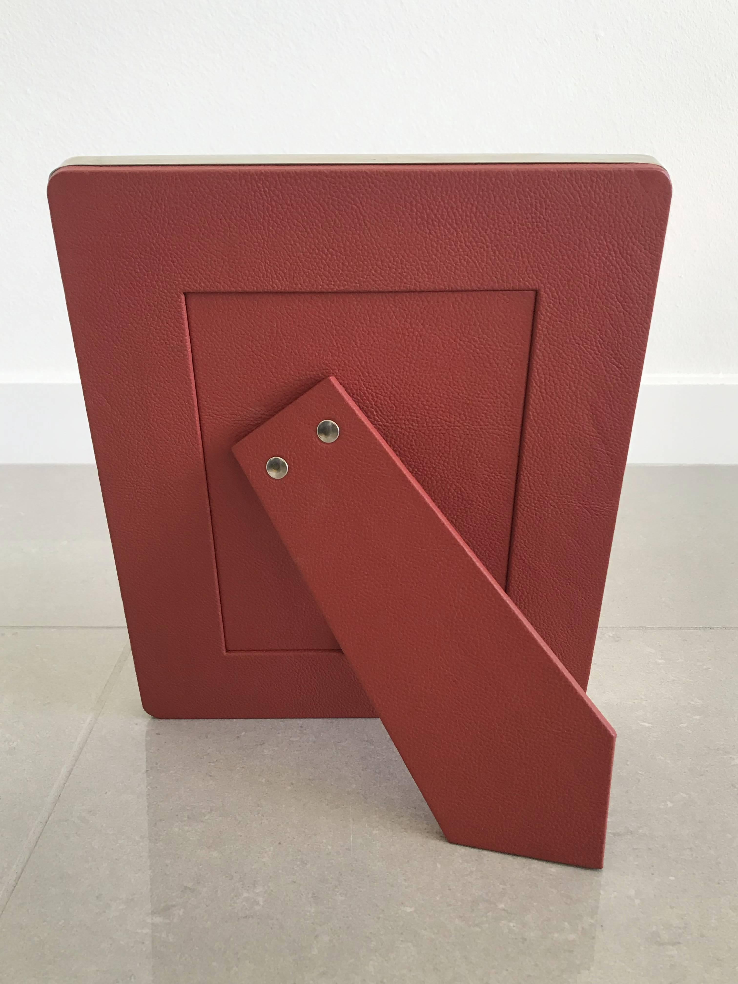 Italian Red Leather Photo Frame by Fabio Ltd - LAST 1 IN STOCK
