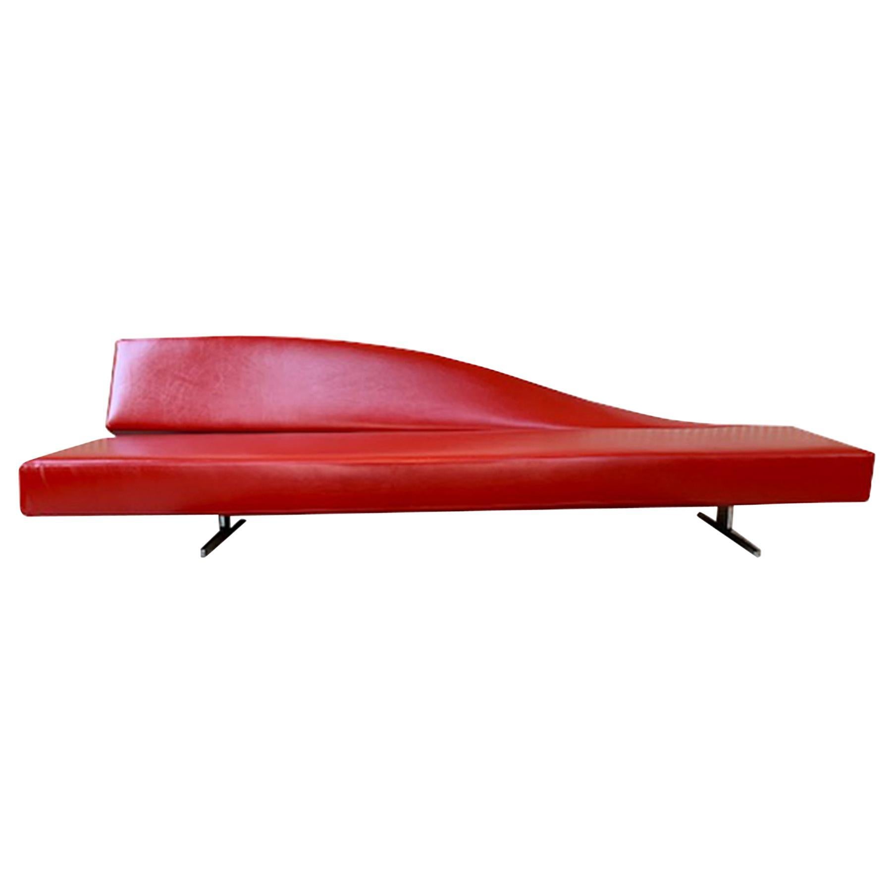 Italian Cassina Modular Aspen Sofa Set in Red Leather Postmodern Jean-Marie Massaud 2005